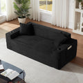 Cloud Loveseat Boneless Sofa Couch in a Box with Cupholders, Modern Corduroy Compressed Sofa for Living Room, 3 Seater High-Density Foam Couch with Pillows, No Assembly Required