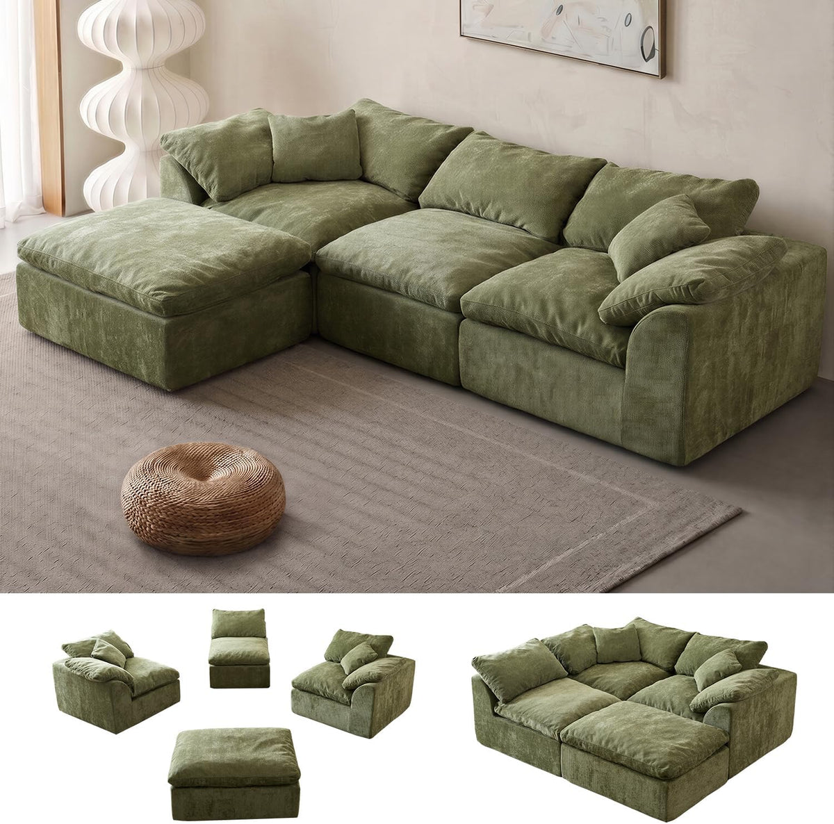 Nimbus Cloud Modular Sectional, 4-Seat