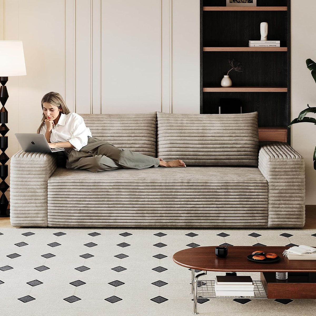 Haven Memory Foam Loveseat 63", 2-Seat, Camel