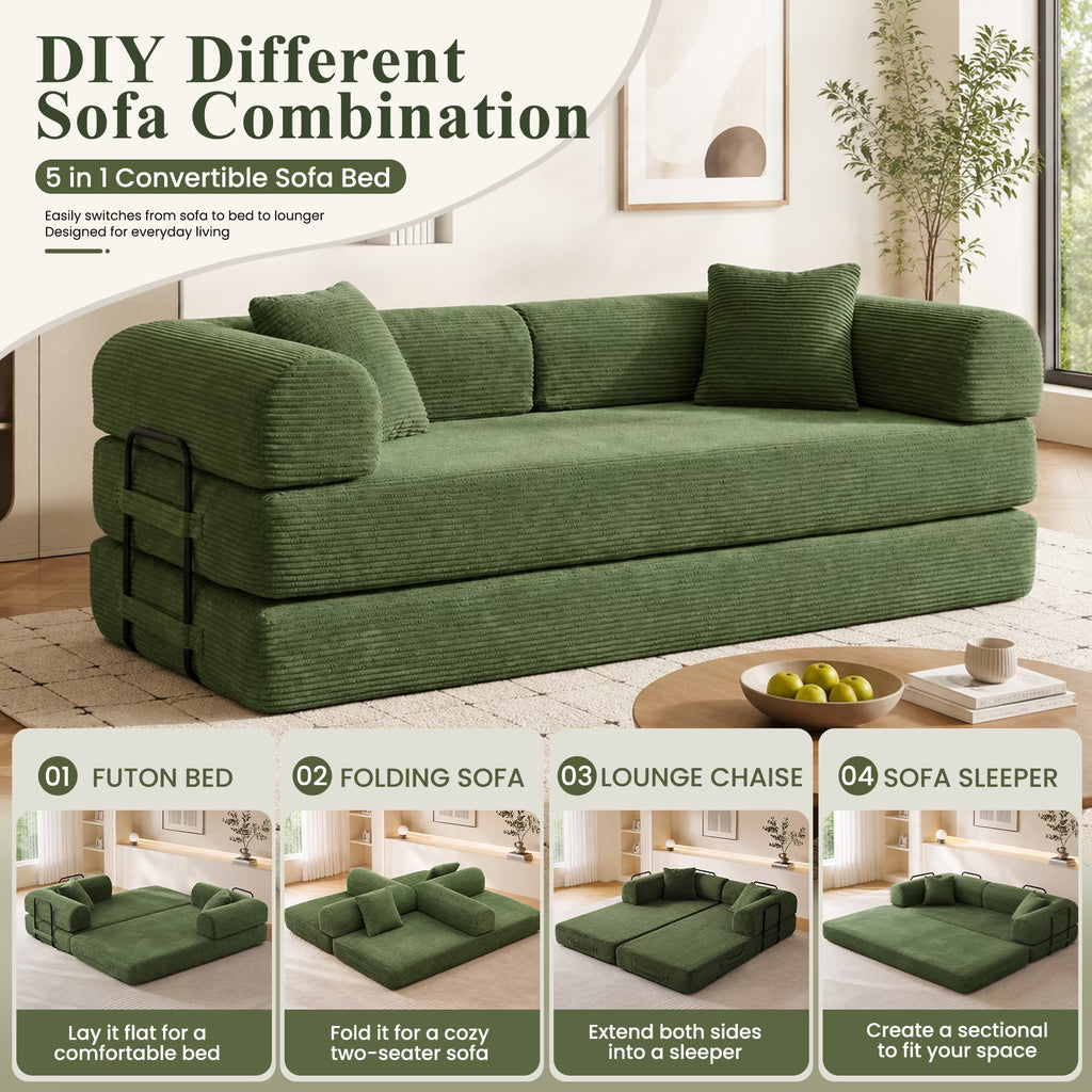 Holaki Convertible Boneless Sofa Bed — 63" / 78"