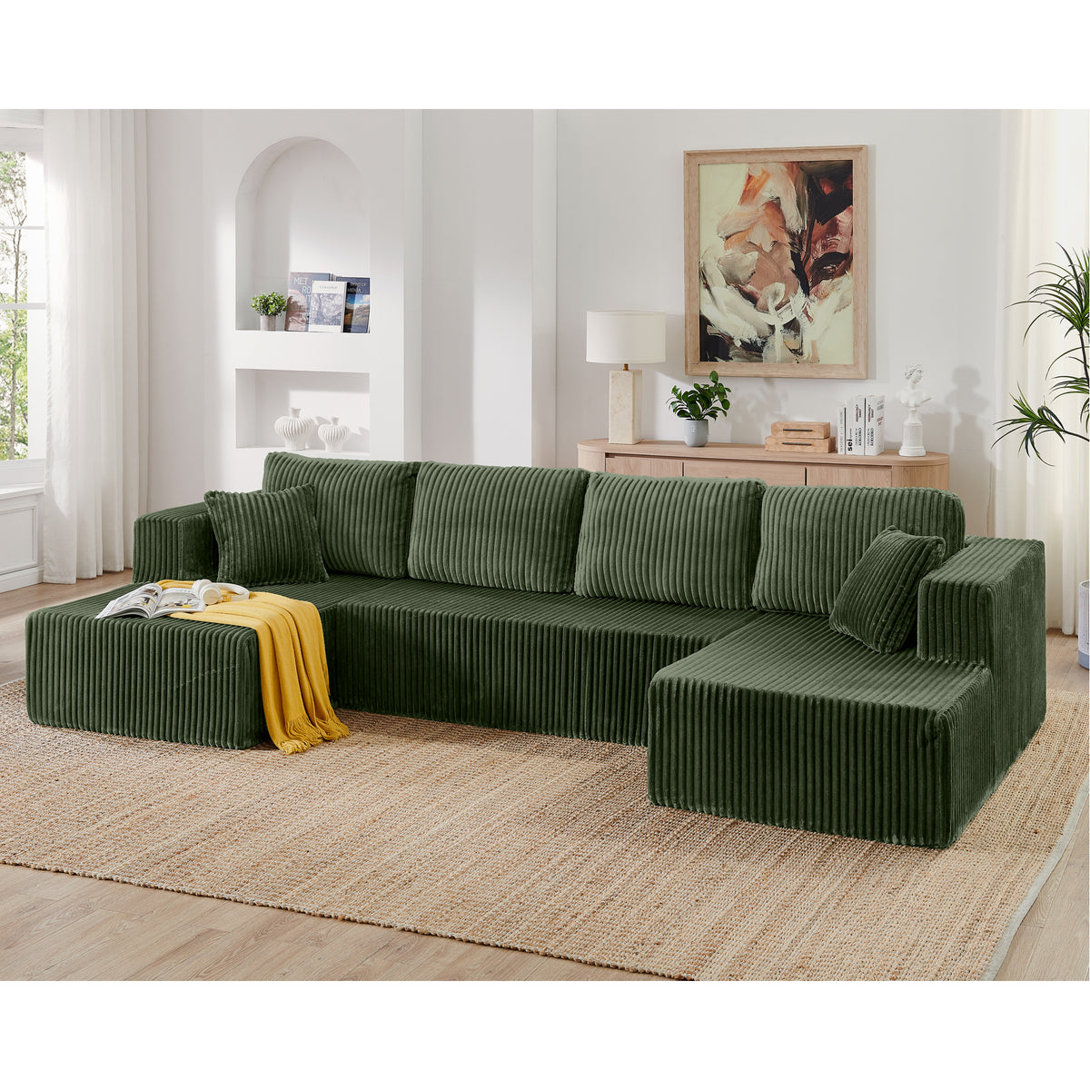 U-Shaped Modular Sectional Sofa, 5-Seat