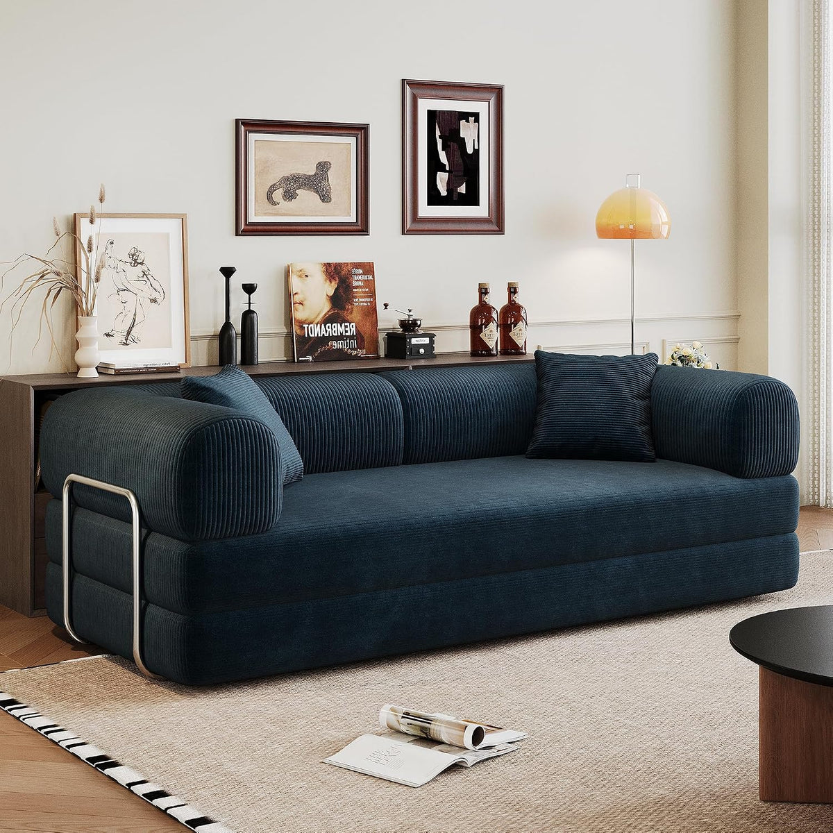 Corduroy Compression Sofa Bed 78.8", 3-Seat