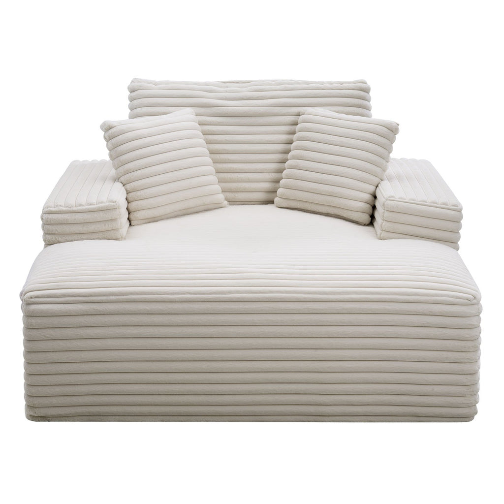 54-inch Chaise Lounge Chair, Beige