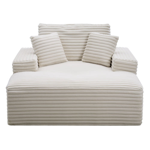 54-inch Chaise Lounge Chair, Beige