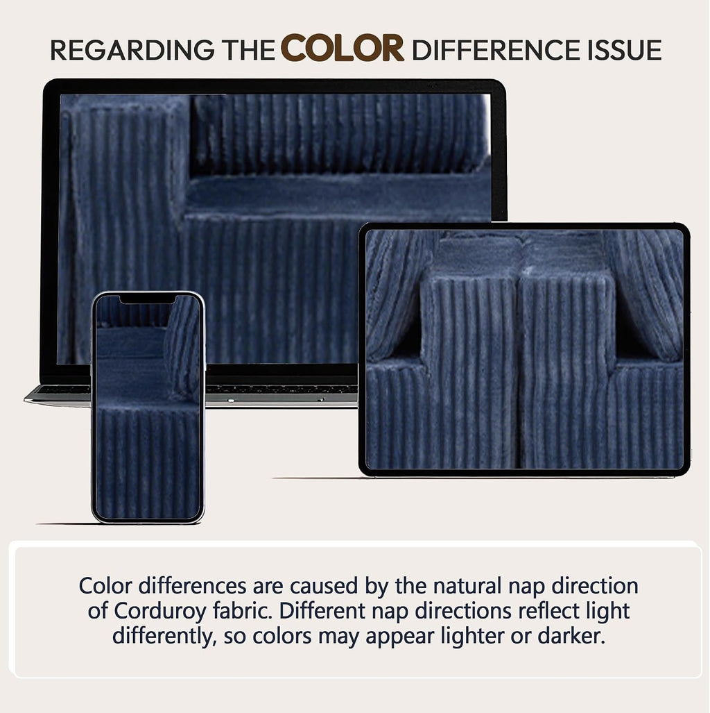 132" U Shaped Boneless Sectional Sofa with Double Chaise, Blue